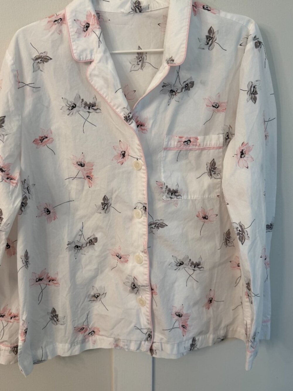 Haven Well Within Pajama Set Medium Long Sleeve Floral White Cotton - Picture 4 of 16